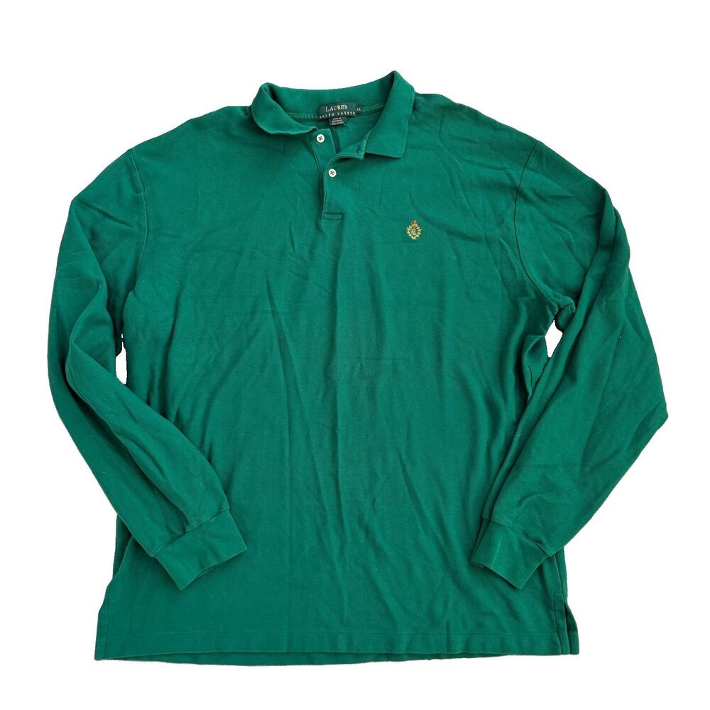 Polo Ralph Lauren RLL Crown Pique Cotton Long Sleeve Shirt XL VTG